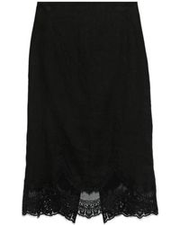 Twinset - Rokken ,Zwart ,Linnen Lace-Trims Fitted Skirt - Lyst