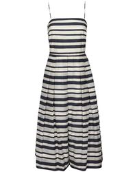 Ralph Lauren - Kleedjes ,Blauw ,Gestreepte Cocktailjurk - Lyst