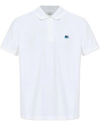 Etro - Tops ,Wit ,Katoen Polo Met Korte Mouwen Van Katoen - Lyst