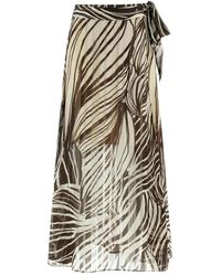 Guess - Rokken ,Bruin ,Polyester New Romana Rok - Lyst