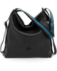 Gabs - Stilvolle Schwarze Schultertasche Mit Türkisem Reißverschluss - Lyst