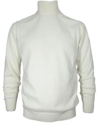 Cashmere Company - Truien & Vesten ,Wit ,Katoen Lupetto Slim Fit - Lyst
