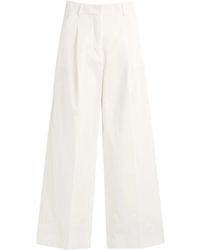 Weekend by Maxmara - Broeken ,Wit ,Katoen Wkdbellico Wide Broeken - Lyst