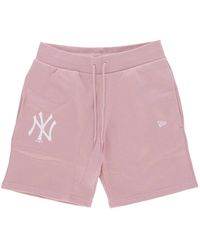 KTZ - Korte Broeken ,Roze ,Katoen Yankees Baseball Shorts Rose/Wit - Lyst