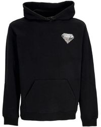Iuter - Hoodies & Sweatvesten ,Zwart ,Katoen Zwarte Logo Hoodie Lichtgewicht Sweatshirt - Lyst