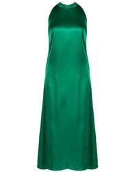 Pinko - Kleedjes ,Groen ,Leer Maxi Jurk Van Hoogwaardige Stof - Lyst