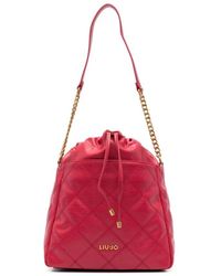 Liu Jo - Rote Gesteppte Bucket Bag Mit Kordelzug - Lyst