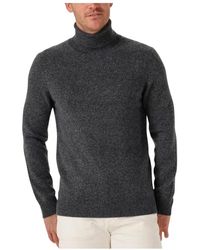 Profuomo - Truien & Vesten ,Grijs ,Wol Rol Kraag Wolmix Pullover - Lyst