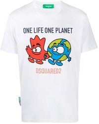 DSquared² - One life planet logo t-shirt - Lyst