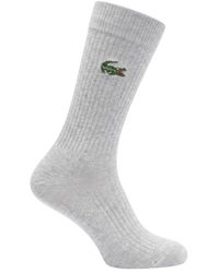 Lacoste - Ondergoed ,Grijs ,Katoen 3-Pack Ribbed Sokken - Lyst