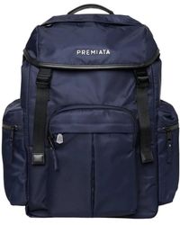 Premiata - Tassen ,Blauw ,Leer Booker Rugzak - Lyst