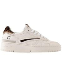 Date - Schoenen ,Wit ,Katoen Witte Sneakers Met Geperforeerde Neus - Lyst