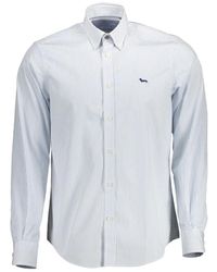 Harmont & Blaine - Camicia in cotone azzurra vestibilità regolare - Lyst