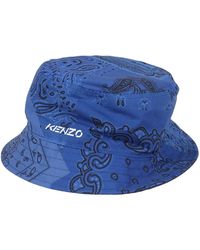 KENZO - Accessoires ,Blauw ,Omkeerbare Bucket Hat - Lyst