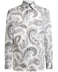 Etro - Graues Paisley Button-Down Hemd - Lyst