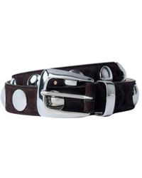 KHAITE - Accessoires ,Bruin ,Leer Leren Riem Met Studs - Lyst