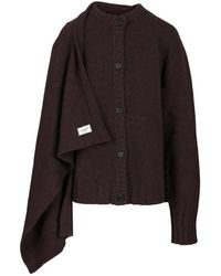 The Attico - Cardigan Met Gedrapeerd Detail - Lyst