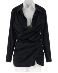 The Attico - Kleedjes ,Veelkleurig ,Katoen Double Layer Mini Dress - Lyst