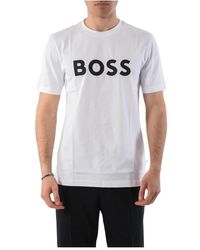 BOSS - Baumwoll-t-shirt mit frontlogo - Lyst