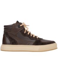 ESTRO - High-top dunkelbraune sneaker aus italienischem echtem leder & veloursleder mit isolierung - Lyst