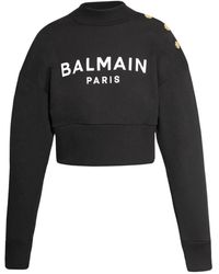 Balmain - Sudadera Con Logo, Mujer, Talla - Lyst