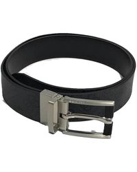 Guess - Accessoires ,Zwart ,Leer Omkeerbare Leren Riem Zwart - Lyst