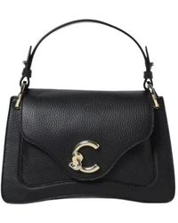 Coccinelle - Genarbte Leder-Schultertasche Mit C-Me Logo - Lyst