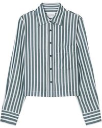 Closed - Overhemden ,Groen ,Katoen Cropped Shirt - Lyst