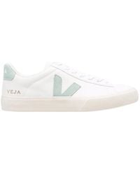 Veja - Schoenen ,Wit ,Katoen Campo Leather Sneaker - Lyst