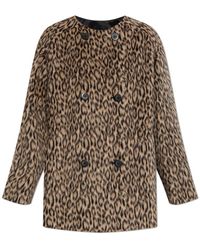 Emporio Armani - Jassen ,Bruin ,Korte Jas Met Dierenprint - Lyst