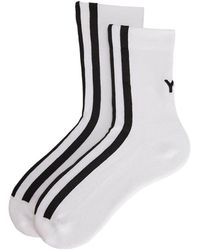 Y-3 - Ondergoed ,Wit ,Katoen Stripes Socks - Lyst