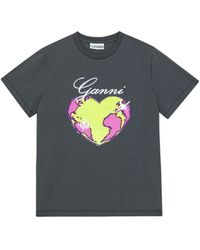 Ganni - Bedrucktes t-shirt 490 - Lyst