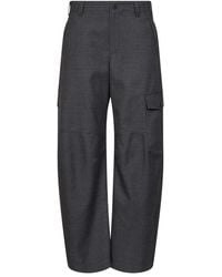 Brunello Cucinelli - Broeken ,Grijs ,Wol Wijde Broek - Lyst
