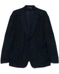 Canali - Dunkelblaue Geknöpfte Jacke Mit Rückenschlitzen - Lyst