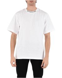 The North Face - Kurzarm-Baumwoll-T-Shirt Mit Geripptem Kragen - Lyst