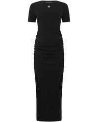 Philipp Plein - Kleedjes ,Zwart ,Katoen Open Back Maxi T-Shirt Jurk - Lyst