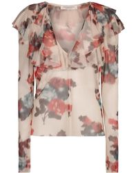 Philosophy Di Lorenzo Serafini - Overhemden ,Veelkleurig ,Polyester Blouse Met Bloemenprint En Ruches - Lyst