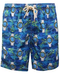 MC2 Saint Barth - Badmode ,Blauw ,Polyester Lighting Costeau 61 - Lyst