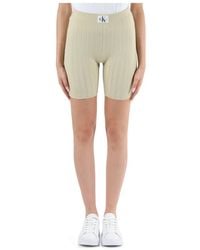Calvin Klein - Shorts in lyocell a coste con vita elastica - Lyst