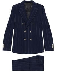 Eleventy - Kostuums ,Blauw ,Wol Blauw Wollen Pak - Lyst
