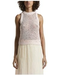 Peserico - Stricktop Mit Maxi-Pailletten - Lyst