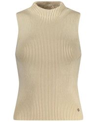 Guess - Beiges Baumwoll Tank Top Mit Breiten Trägern - Lyst