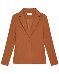 Maliparmi - Jassen ,Bruin ,Soft Jersey Jasje - Lyst