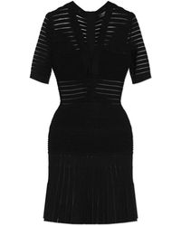 Balmain - V-Hals Jurk - Lyst