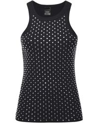 Pinko - Camiseta Sin Mangas Con Strass Y Tachuelas - Lyst