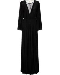 Elisabetta Franchi - Vestido largo plisado de lurex con mangas largas - Lyst