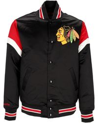 Mitchell & Ness - Jassen ,Zwart ,Polyester Chicago Blackhawks Bomberjack Nhl Teamkleuren - Lyst