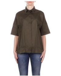 Fay - Overhemden ,Groen ,Katoen Camicia Sluiting Met Knopen - Lyst