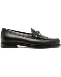 Celine - Schwarze Leder Quasten Slip-On Schuhe - Lyst