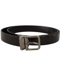Dolce & Gabbana - Cintura in pelle nera con fibbia in metallo - Lyst
